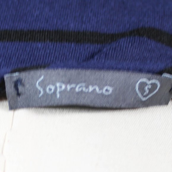 Dark Blue and Black Striped Dress with Bow Design Back - Picture 11 of 11